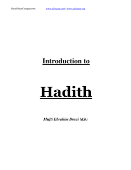 Introduction to Hadith In