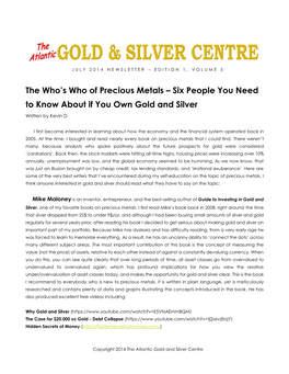 The Who's Who of Precious Metals