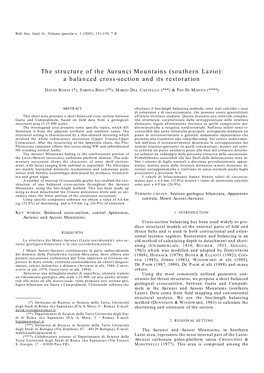 The Structure of the Aurunci Mountains (Southern Lazio): a Balanced Cross-Section and Its Restoration