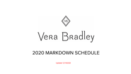 2020 Markdown Schedule