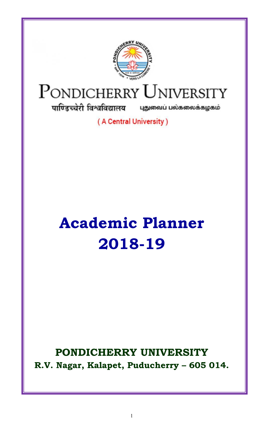 Academic Planner 2018-19