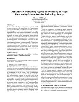 Constructing Agency and Usability Through Community-Driven Assistive Technology Design
