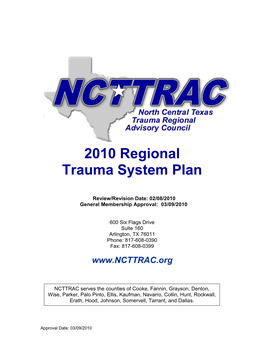 2010 Regional Trauma System Plan