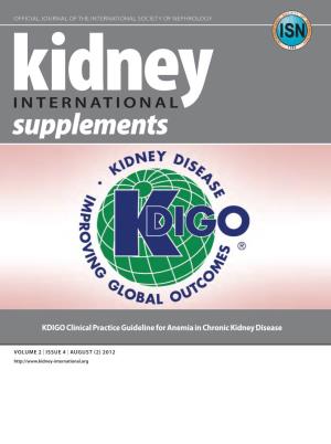 KDIGO Clinical Practice Guideline for Anemia in Chronic Kidney Disease