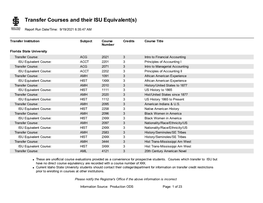 Transfer Courses and Their ISU Equivalent(S)