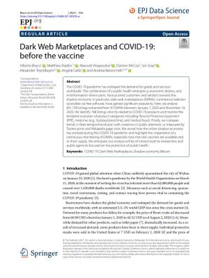 Dark Web Marketplaces and COVID-19: Before the Vaccine