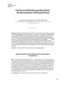 Viral Control of the European Pine Sawfly, Neodiprion Sertifer