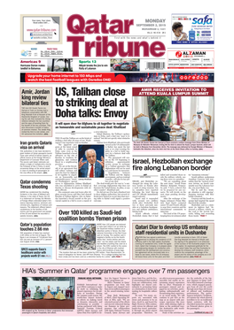 US, Taliban Close to Striking Deal at Doha Talks