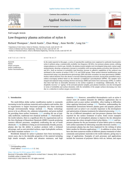 Low-Frequency Plasma Activation of Nylon 6