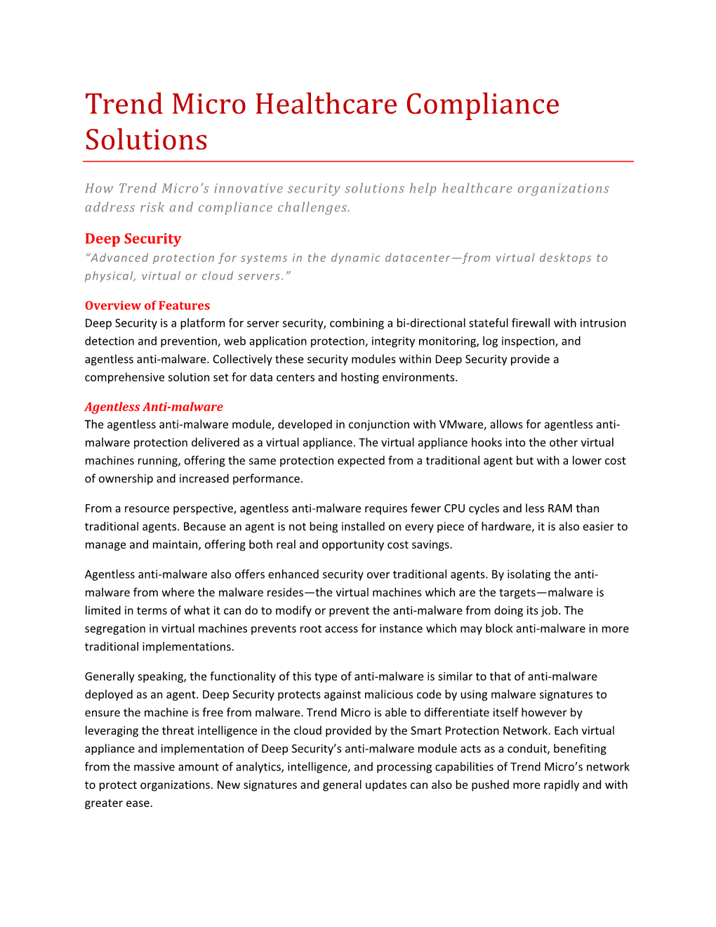 Trend Micro Healthcare Compliance Solutions