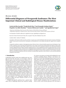 Differential Diagnoses of Overgrowth Syndromes: the Most Important Clinical and Radiological Disease Manifestations