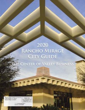 2020 Rancho Mirage City Guide the Center of Valley Business