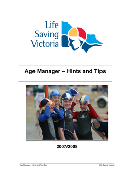Age Manager – Hints and Tips