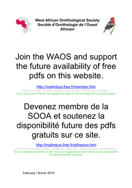 Join the WAOS and Support the Future Availability of Free Pdfs on This Website