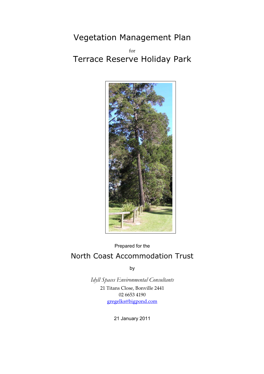 Vegetation Management Plan Terrace Reserve Holiday Park