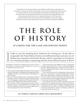 The Role of History