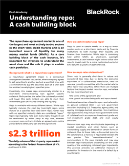 Understanding Repo: a Cash Building Block