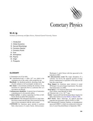 Cometary Physics