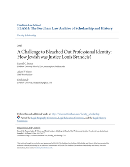 How Jewish Was Justice Louis Brandeis? Russell G
