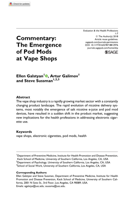 Commentary: the Emergence of Pod Mods at Vape Shops