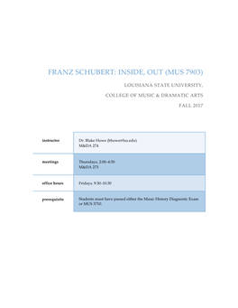 Franz Schubert: Inside, out (Mus 7903)