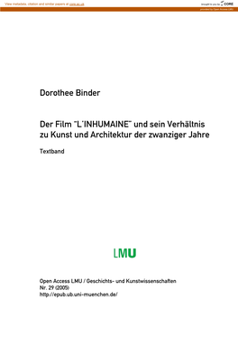 Der Film “L'inhumaine”