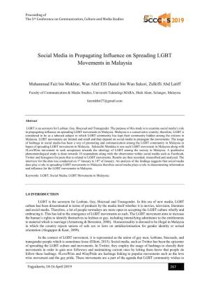 Social Media in Propagating Influence on Spreading LGBT Movements in Malaysia