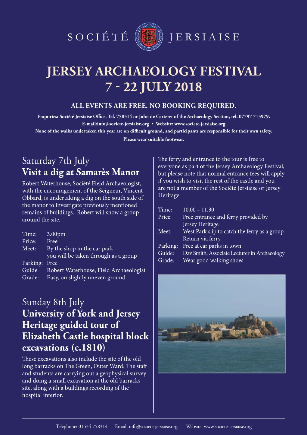 Jersey Archaeology Festival 7 - 22 July 2018