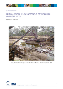 An Ecological Risk Assessment of the Lower Wimmera River