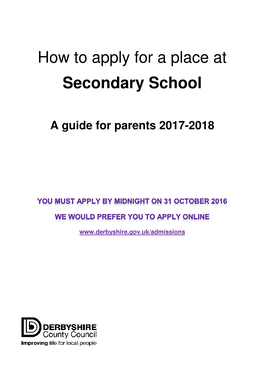 How to Apply for a Place at Secondary School