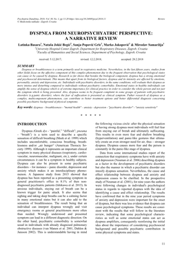 Dyspnea from Neuropsychyatric