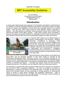 BRT Accessibility Guidelines