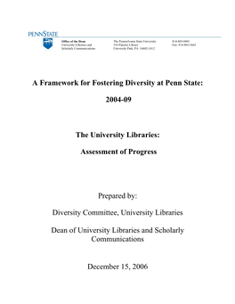Developing a Shared and Inclusive Understanding of Diversity ……………… 3