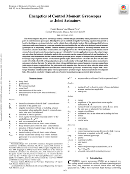 Energetics of Control Moment Gyroscopes As Joint Actuators