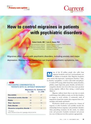 Treating Migraines in Patients with Psychiatric Disorders