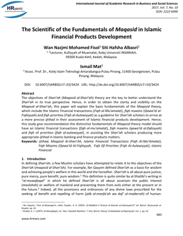 The Scientific of the Fundamentals of Maqasid in Islamic Financial Products Development