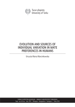 Evolution and Sources of Individual Variation in Mate Preferences in Humans