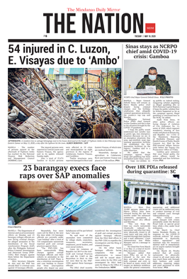 54 Injured in C. Luzon, E. Visayas Due To