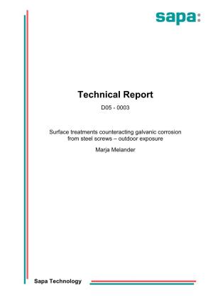 Surface Treatments Counteracting Galvanic Corrosion from Steel Screws – Outdoor Exposure Marja Melander