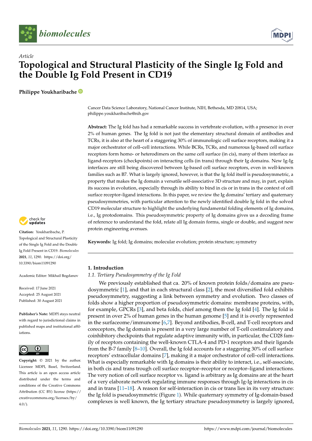 Topological and Structural Plasticity of the Single Ig Fold and the Double Ig Fold Present in CD19