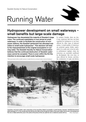 Running Water : Hydropower Development on Small Waterways