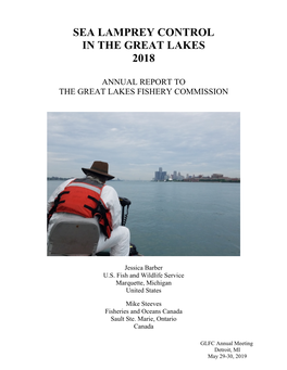 Sea Lamprey Control in the Great Lakes 2018