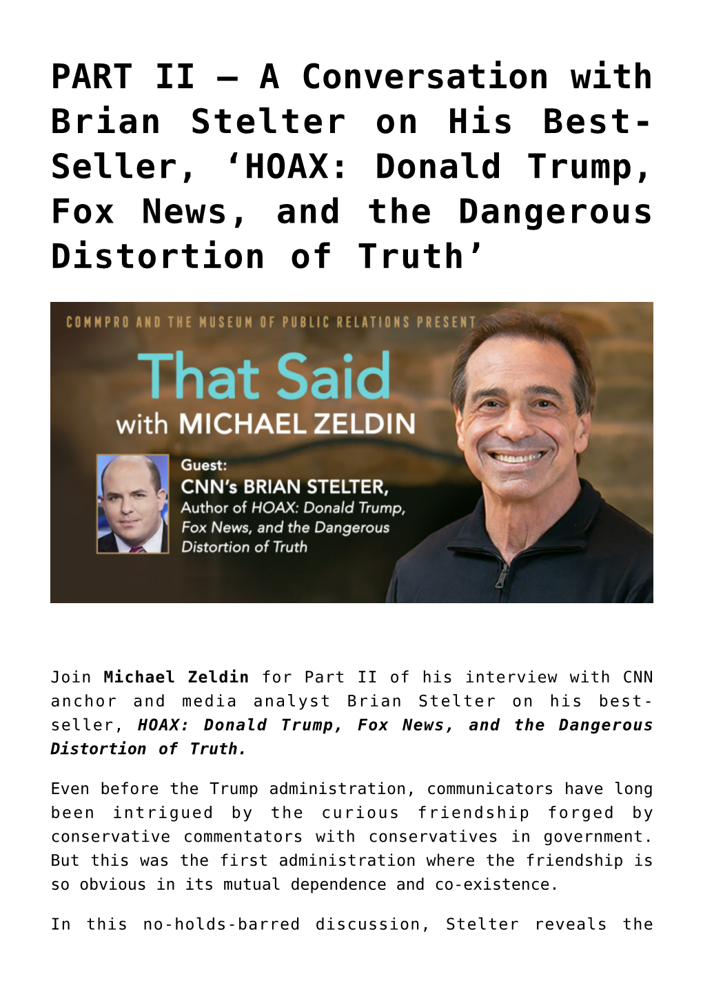 HOAX: Donald Trump, Fox News, And The Dangerous Distortion Of Truth ...