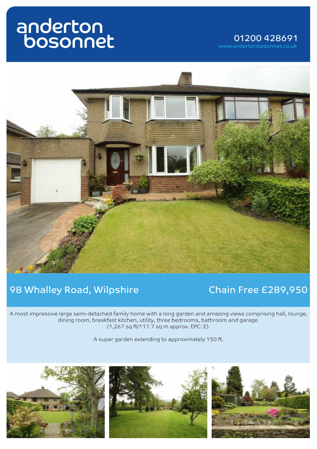 98 Whalley Road, Wilpshire Chain Free £289,950