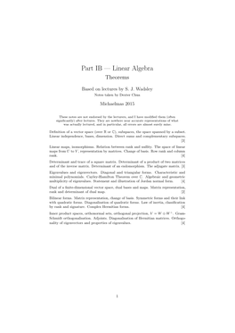 Linear Algebra Theorems