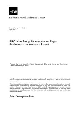 Inner Mongolia Autonomous Region Environment Improvement Project