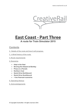 A Route for Train Simulator 2015 Contents