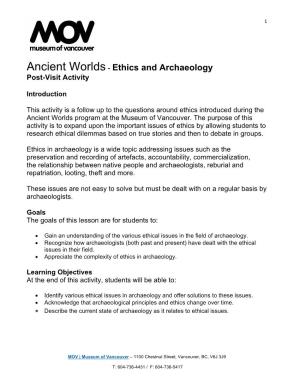 Ancient Worlds- Ethics and Archaeology