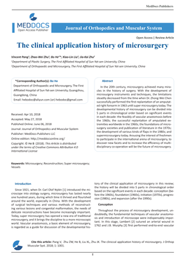 The Developmental History of Microsurgery