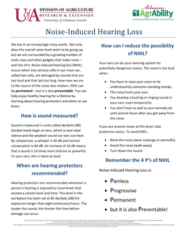 Noise Induced Hearing Loss